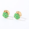 Earrings, advanced multicoloured accessory, flowered, high-quality style, bright catchy style, wholesale