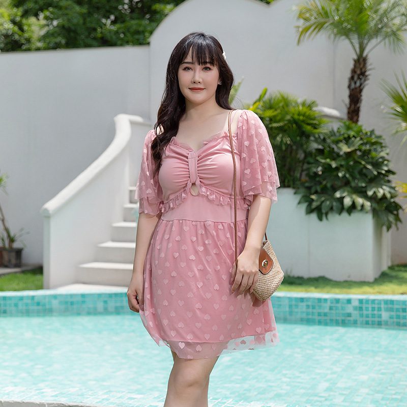 2024 nuevo traje de baño de talla grande para mujer MM200 kg holgado que cubre el vientre dividido boxer delgado y conservador traje de baño holgado