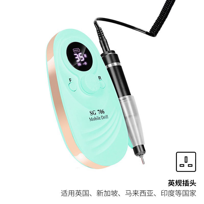 Lijadora de uñas transfronteriza, lijadora de uñas de descarga profesional de alta velocidad, dispositivo de almacenamiento eléctrico, máquina de limpieza de uñas creativa y colorida