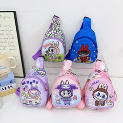 今年の人気の子供用小銭入れ新しい男の子と女の子の漫画プリントチェストバッグラブ布カジュアルクロスボディバッグトレンディ