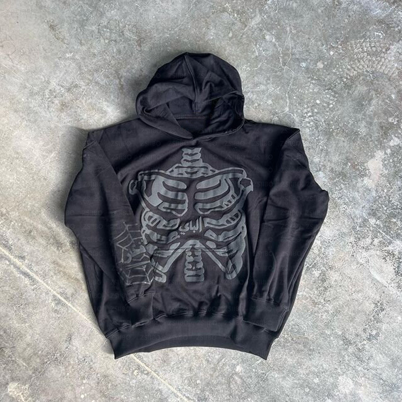 Men's Clothing fashion personality Gothic style hoodies skull print sweatshirt _voghion.com