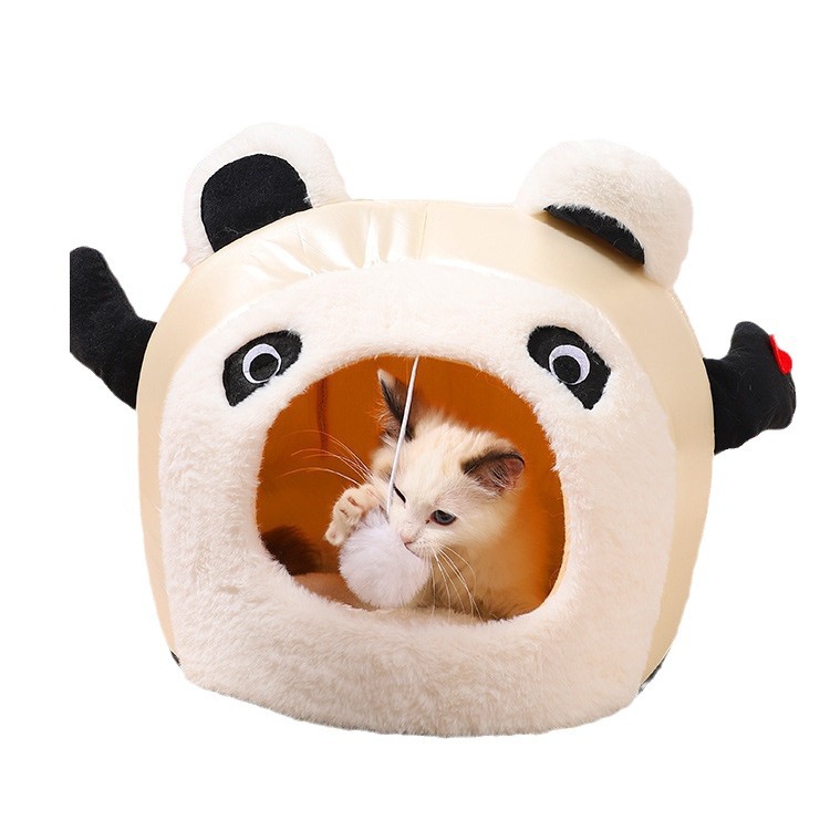 Nido para gatos Four Seasons Universal Cat House Nido para mascotas Desmontable y lavable Semi-cerrado invierno cálido Red de Internet Casa para gatos Cama para gatos