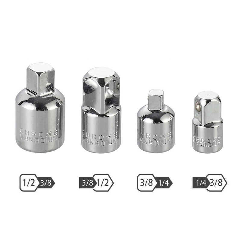 Adaptador de manga 1/4 3/8 1/2 cuadrado reducción manga biela accesorios máquina reparación llave adaptador de conexión