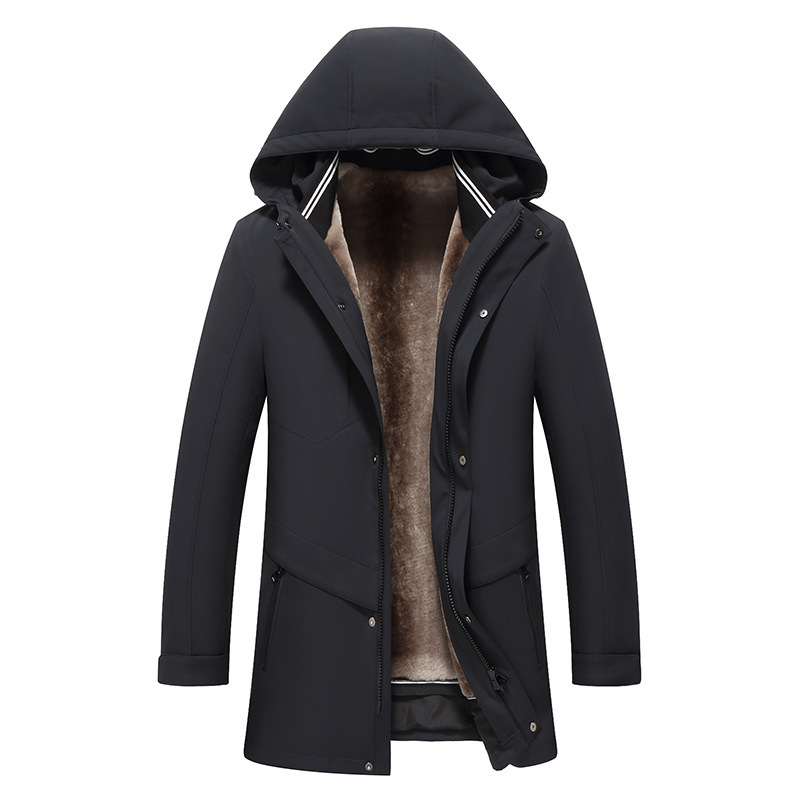Winter New Men's Nimo Pure Wool Liner Pike Clothing Fur Removable Liner Business Men's Hooded