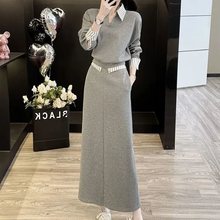 早秋穿搭一整套卫衣套装裙2025新款设计感半身裙长裙巨好看两件套