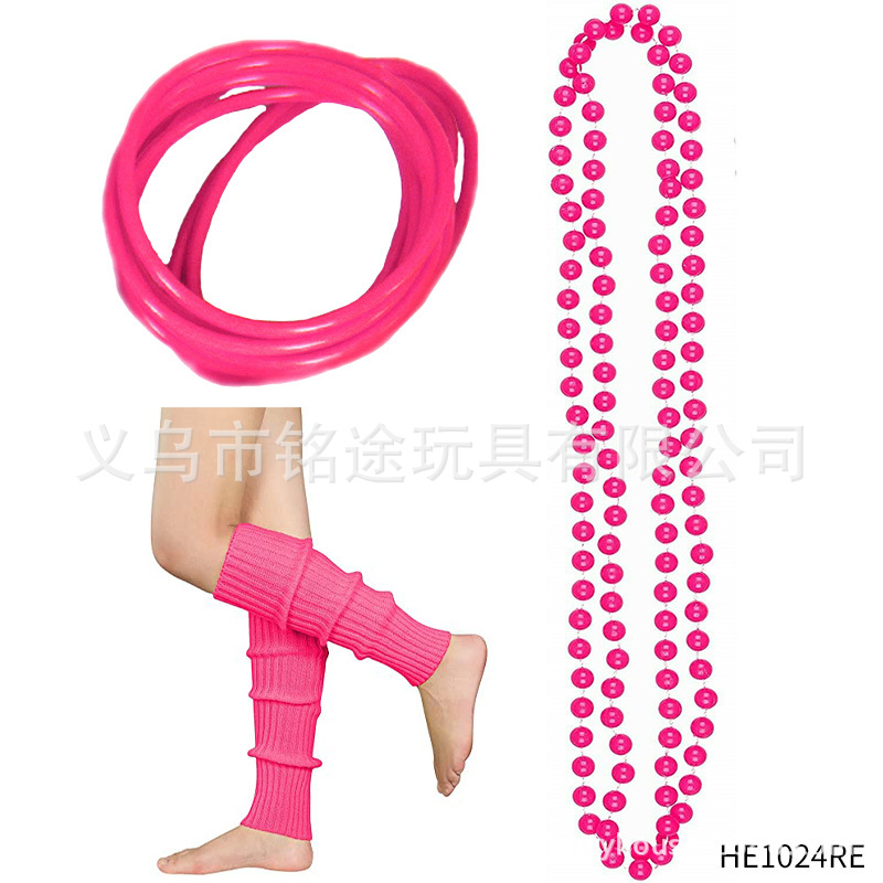 1980s despedida de soltera 80s maquillaje de mujer accesorios de vestuario collar de color conjunto de pulseras