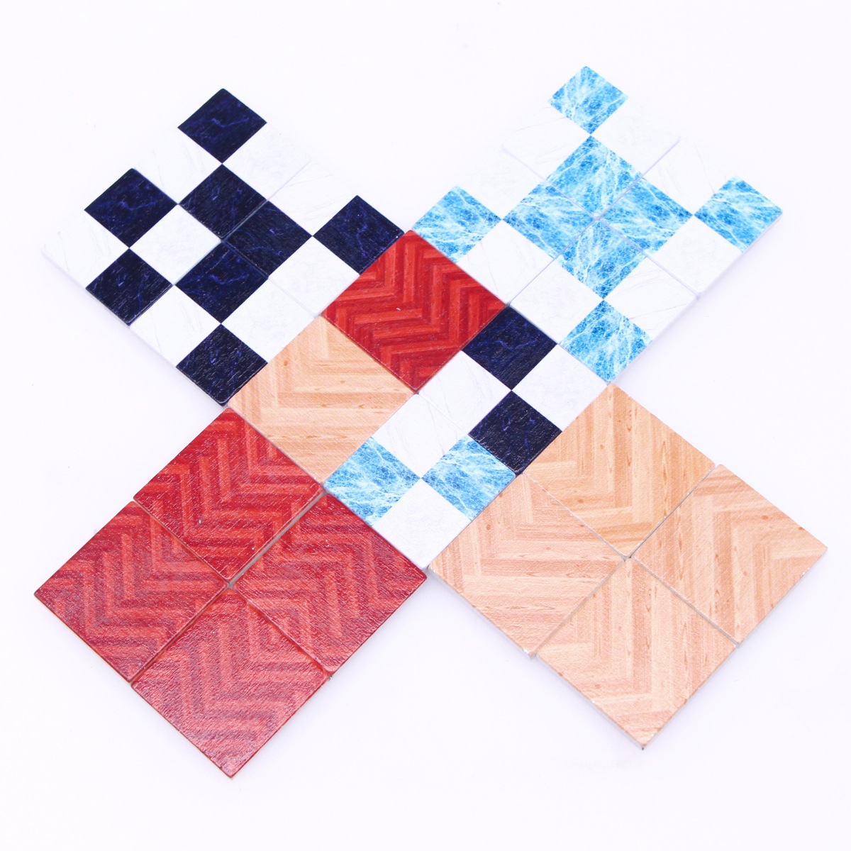 Cross-border simulación de casa de muñecas mini piso de madera OB11 escena en miniatura imitación retro grano de madera azulejo accesorios de tiro