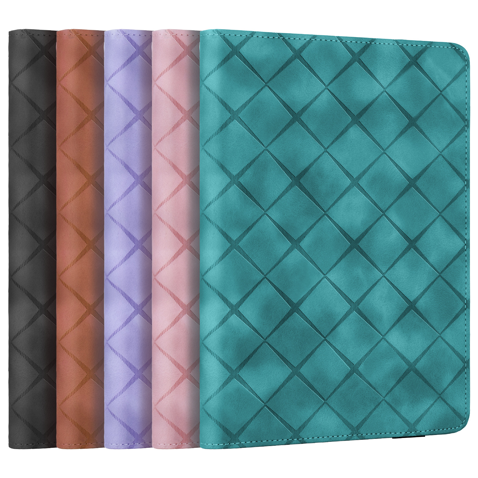 For iPad Pro13 Flat Leather Case Samsung Tab S10FEplus Diamond Pattern Frosted Card Holder