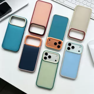 A9三色撞色适用iPhone17/18手机壳 可贴皮贴片打图定制素材壳定制