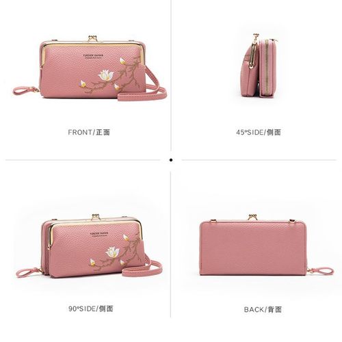 2024 New Spring Embroidery Fashion Mobile Phone Small Bag Large Capacity Ladies Crossbody Bag Shoulder Mobile Phone Bag Women Wholesale