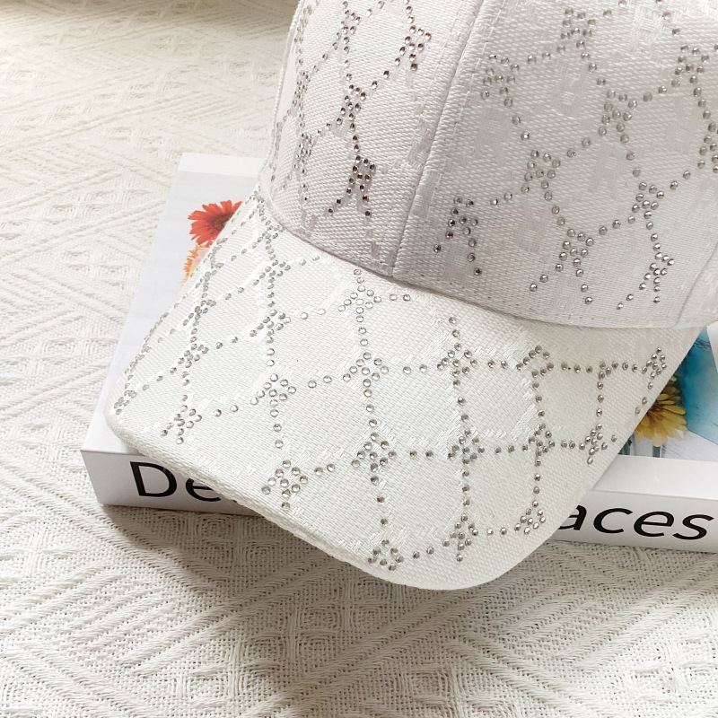 Cappellino da baseball jacquard lettera diamante cappello sole_voghion.com