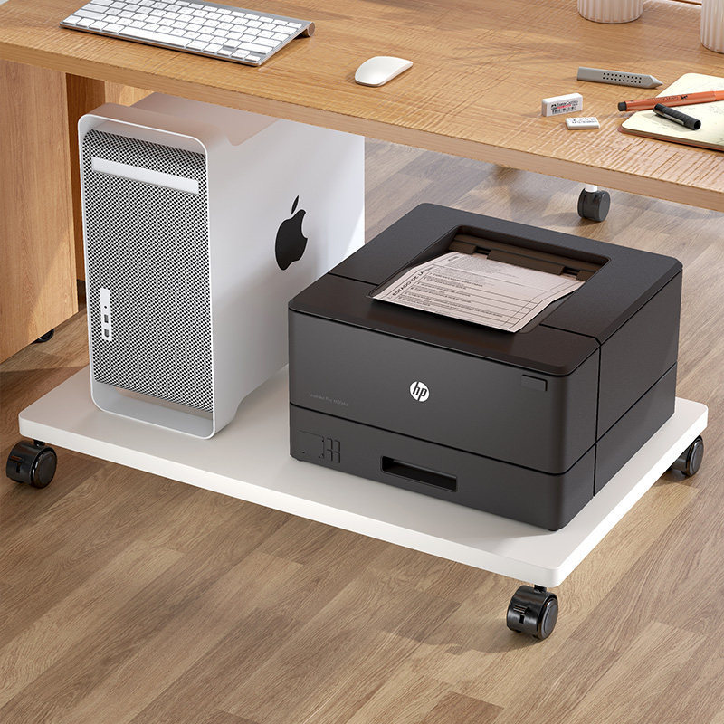 Printer Stand with Wheels, Desktop Computer Host Bracket, Movable Tray Rack under the Desk