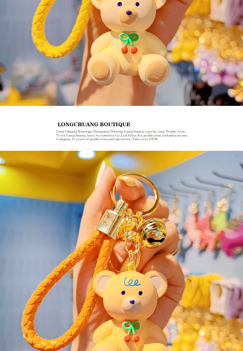 1 Piece Cartoon Style Cute Bear Resin Unisex Bag Pendant Keychain display picture 4