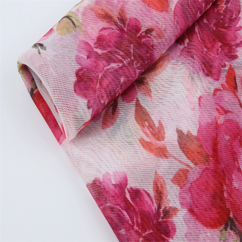 Fabric processing network eye fabric 40d polyester ammonia printing net cloth 40d sexy underwear top women's clothing materials