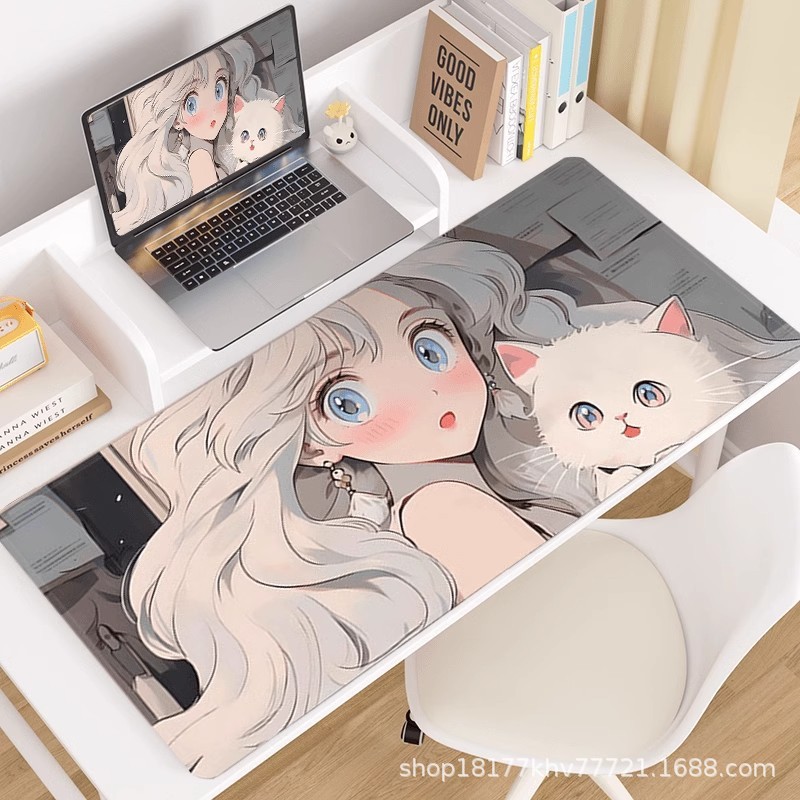 마우스 패드 초대형 전자 스포츠 애니메이션 2 차 컴퓨터 키보드 소년 소녀 사무실 창조적 인 미끄럼 방지 테이블 매트