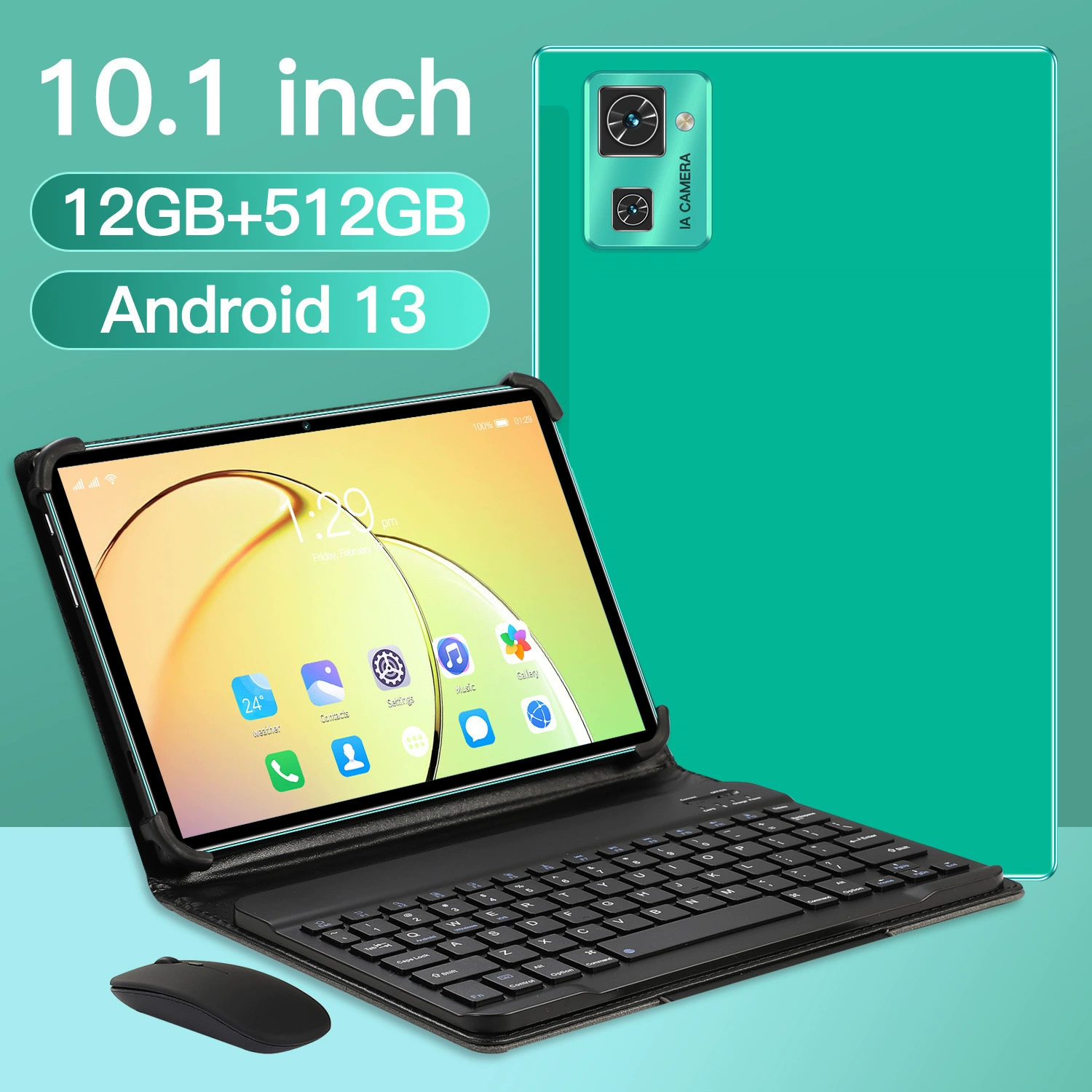 Учебный планшет 10,1 дюйма, экран с защитой глаз, Android 13, модель для студентов, пример 12ГБ+512ГБ