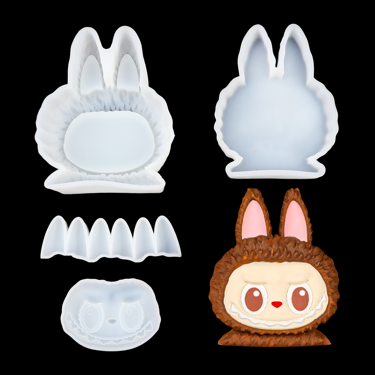 Molde de silicona de tela de tela de dibujo de dibujos animados tridimensional Molde de yeso de jabón hecho a mano Molde de chocolate de fondant