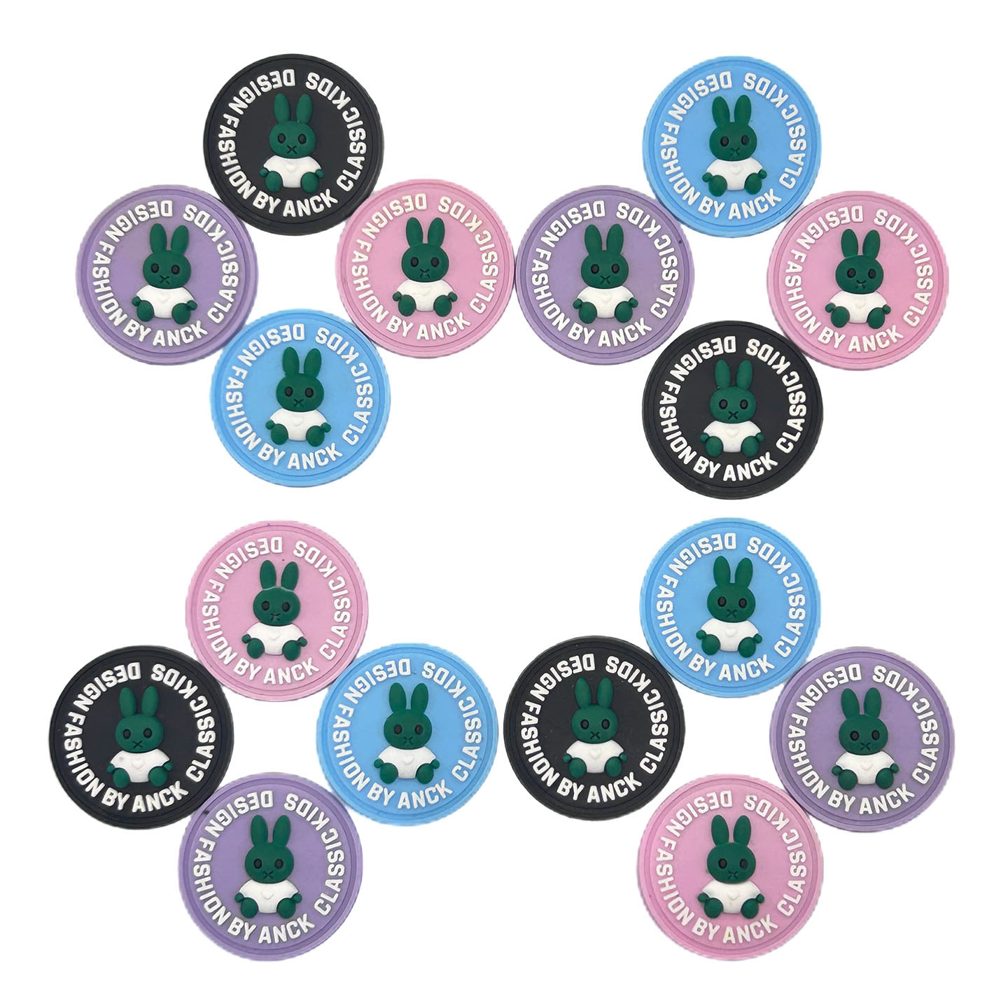 卡通可爱兔子滴塑标 创意款个性简约时尚补丁硅胶橡胶pvc装饰