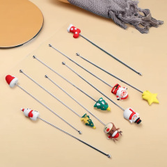 クロスボーダー 304 ステンレス鋼クリスマスコーヒー撹拌スティッククリエイティブサンタクロースデザートカクテルロングハンドルスプーン
