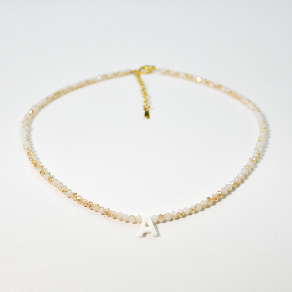 Women's Gender Simple Style Letter 304 Stainless Steel Artificial Crystal Gold Plated Women's Necklace