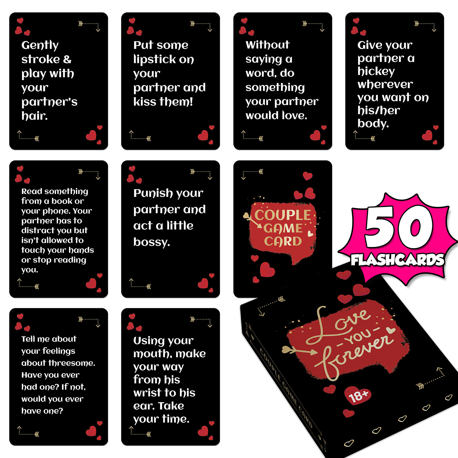 50 Creative Couple Dating Closer Necessary Board Game Cards Amazon Cross-border Best-selling Board Game Cards