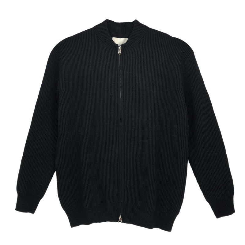 Herbstlicher Cardigan mit Reißverschluss, Herren-Strickpullover, lockere Freizeitjacke, dünne Herrenjacke_voghion.com