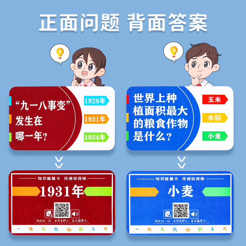 Children's Encyclopedia Knowledge Energy Card, Encyclopedia Common Sense Fun Choice Answer Card, Primary School Student Knowledge Cards, Intelligence Playing Cards