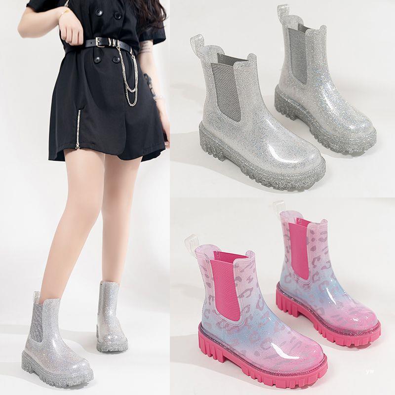 New Fashionable Adult Rain Boots, Lightweight Waterproof Rubber Shoes, One-Leg Short Rain Boots, Non-Slip, One Piece, Free Shipping