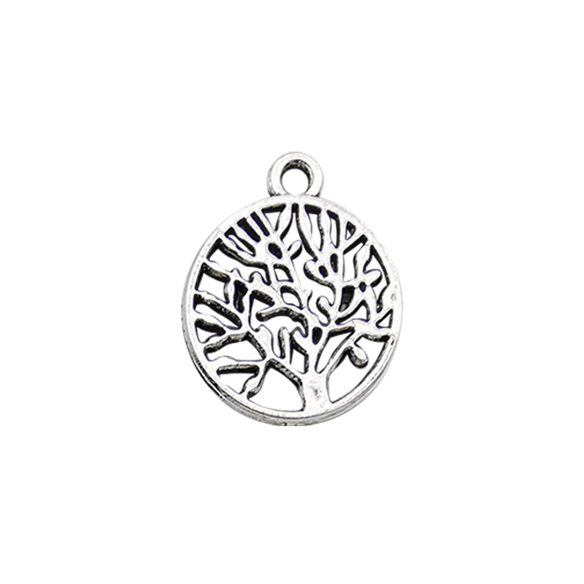 Colgante pequeño colgante de plata antigua 1 árbol de la vida colgante pulido accesorios hechos a mano con cuentas DIY accesorios de la joyería material