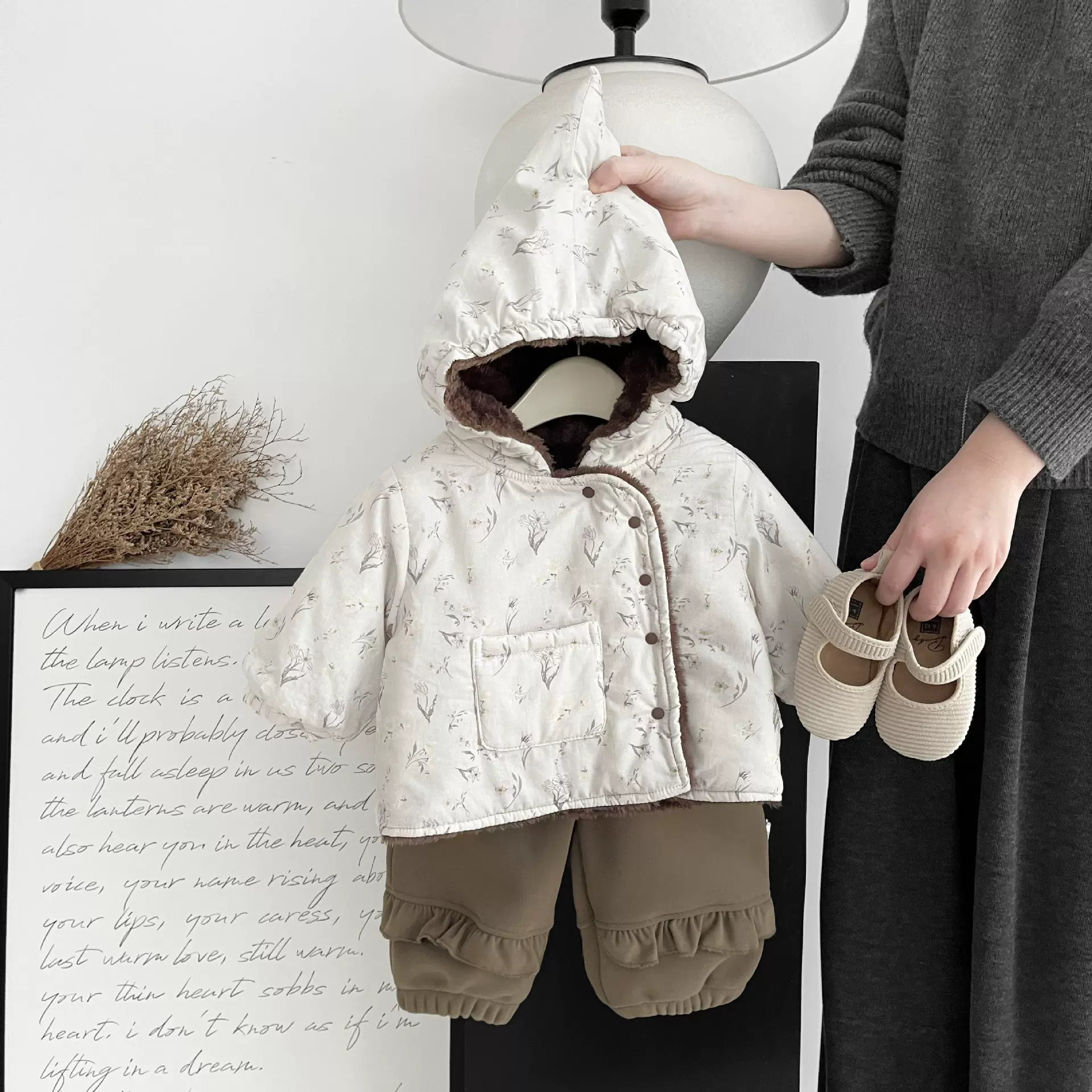 女童冬装夹棉衣服洋气宝宝加绒加厚棉袄冬季甜美小女孩保暖外套潮