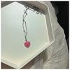 Fuchsia small design necklace, chain for key bag , trend of season, simple and elegant design, light luxury style