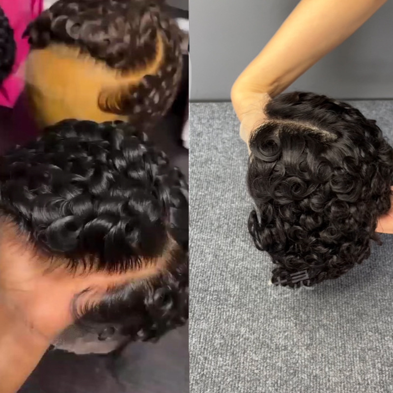 Chioma Wig Pixie Short Curly Wig 100% Human Hair Black Afro Natural Short Hair Wigs