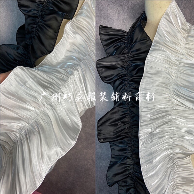 18cm Water-Gloss Satin Soft Texture Large Wave Three-Dimensional Lace Neck Scarf Dance Dress Skirt Hem Sleeve Neckline DIY Accessories 18cm Water-Gloss Satin Soft Texture Large Wave Three-Dimensional Lace Neck Scarf Dance Dress Skirt Hem Sleeve Neckline DIY Accessories
