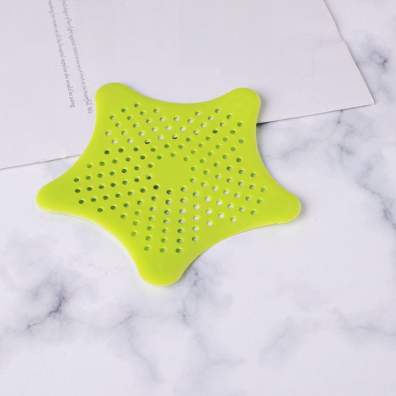 Kitchen five-pointed star water leakage sink anti-block star silicone floor drain bathroom drain filter mesh heat insulating pad
