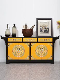 Solid Wood Shelf Table Shelf Shrine Buddha Table Buddha Table New Chinese Style Entrance Table Home Entrance Cabinet Spot Decorative Cabinet