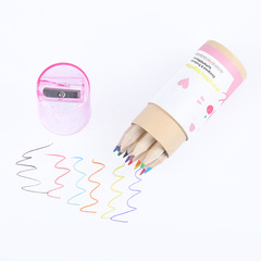 Children's log cartoon mini bear barrel colored pencil drawing brush logo gift wholesale