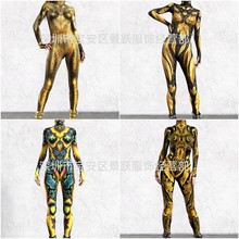 2024万圣节新品紧身衣3D数码印花成人cosplay连体扮演服装