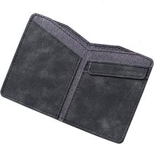 商務簡約護照夾雙折PU皮革帆布錢包銀行信用卡夾卡包多功能卡套
