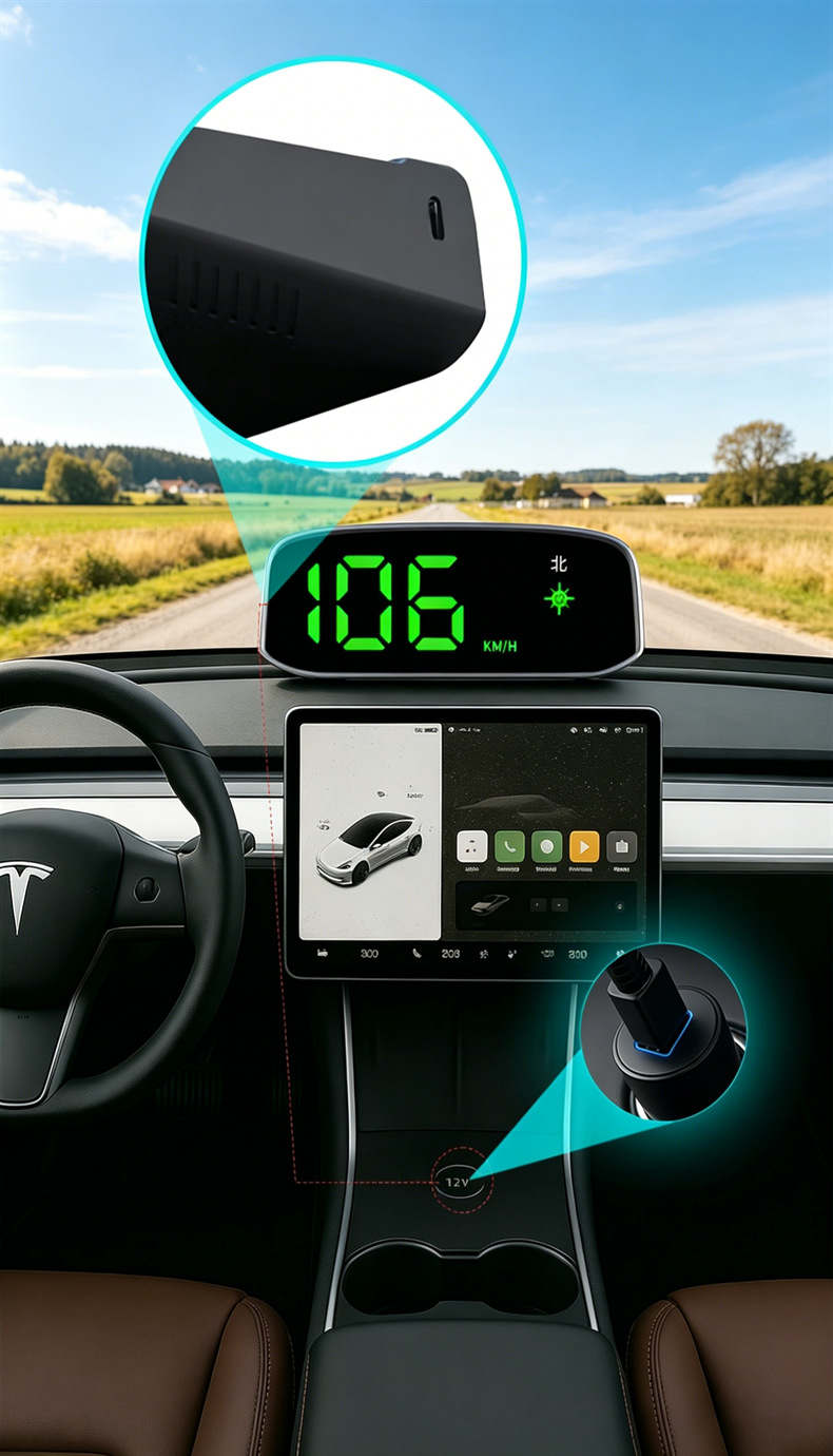 New solar HD precision HUD head-up display dual system GPS Beidou car electronic dog voice broadcast