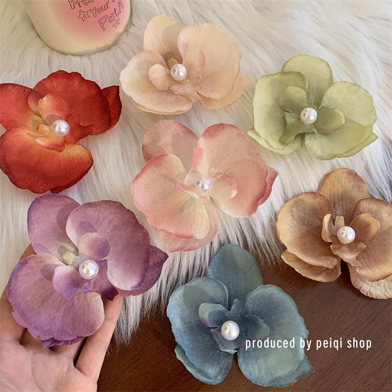 Cloth Material Pastoral Women's Flower Cloth Hair Clip