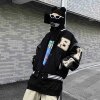 Spring and autumn season Harajuku Easy mlb men and women American style Retro black Couples dress Jacket coat ins tide