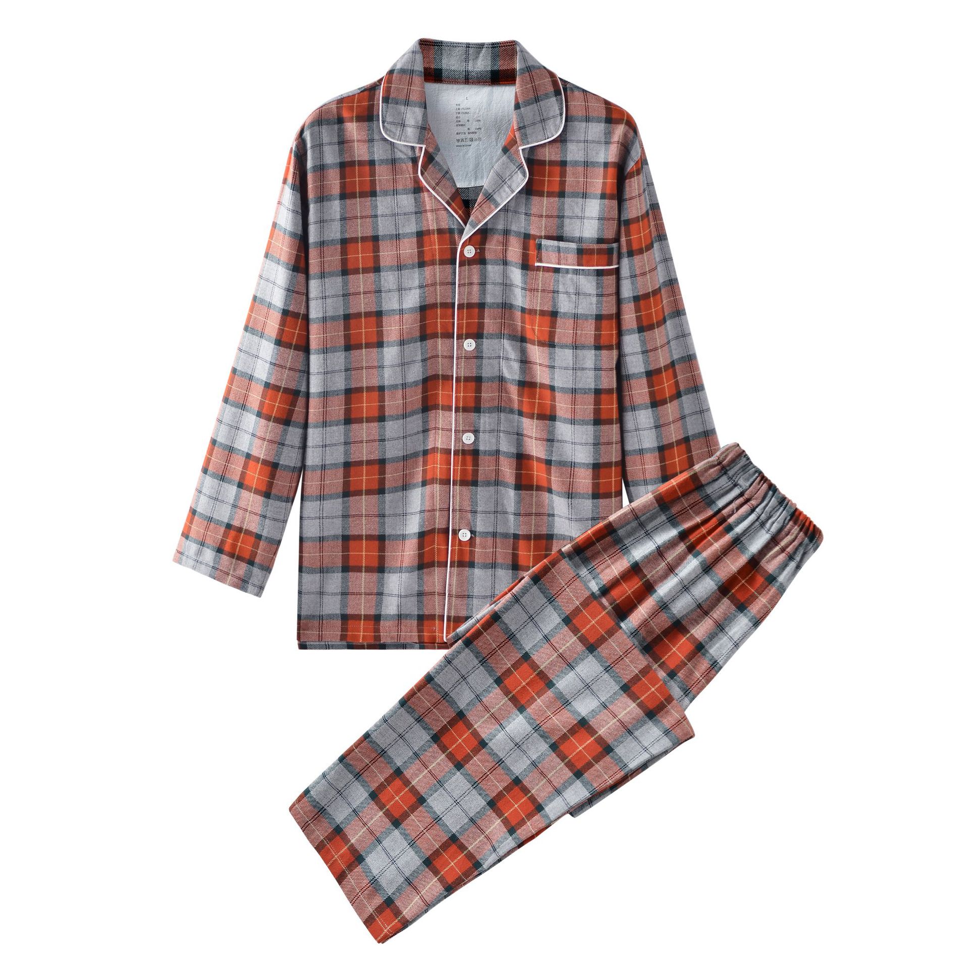 Men's pumpkin grid/flannel
