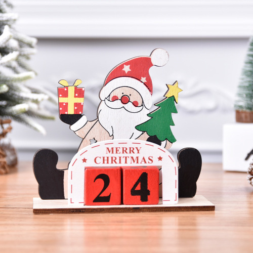 Christmas painted wooden creative DIY Christmas calendar decoration puzzle gift Christmas decoration