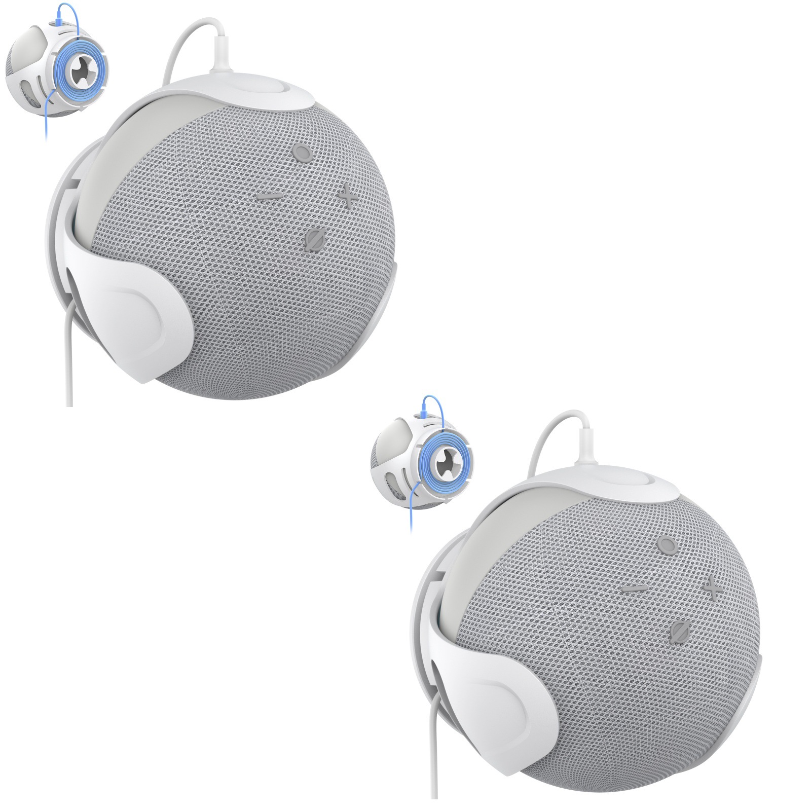 Adecuado para Amazon Echo Dot 4 y 5 altavoz soporte cuatro o cinco generación Pared Soporte de almacenamiento de plástico soporte de pared