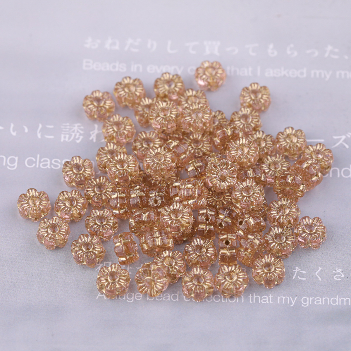 2025 nueva cuenta de vidrio checo preciosa flor hawaiana de vidrio 6mm aproximadamente 100 piezas accesorios de bricolaje