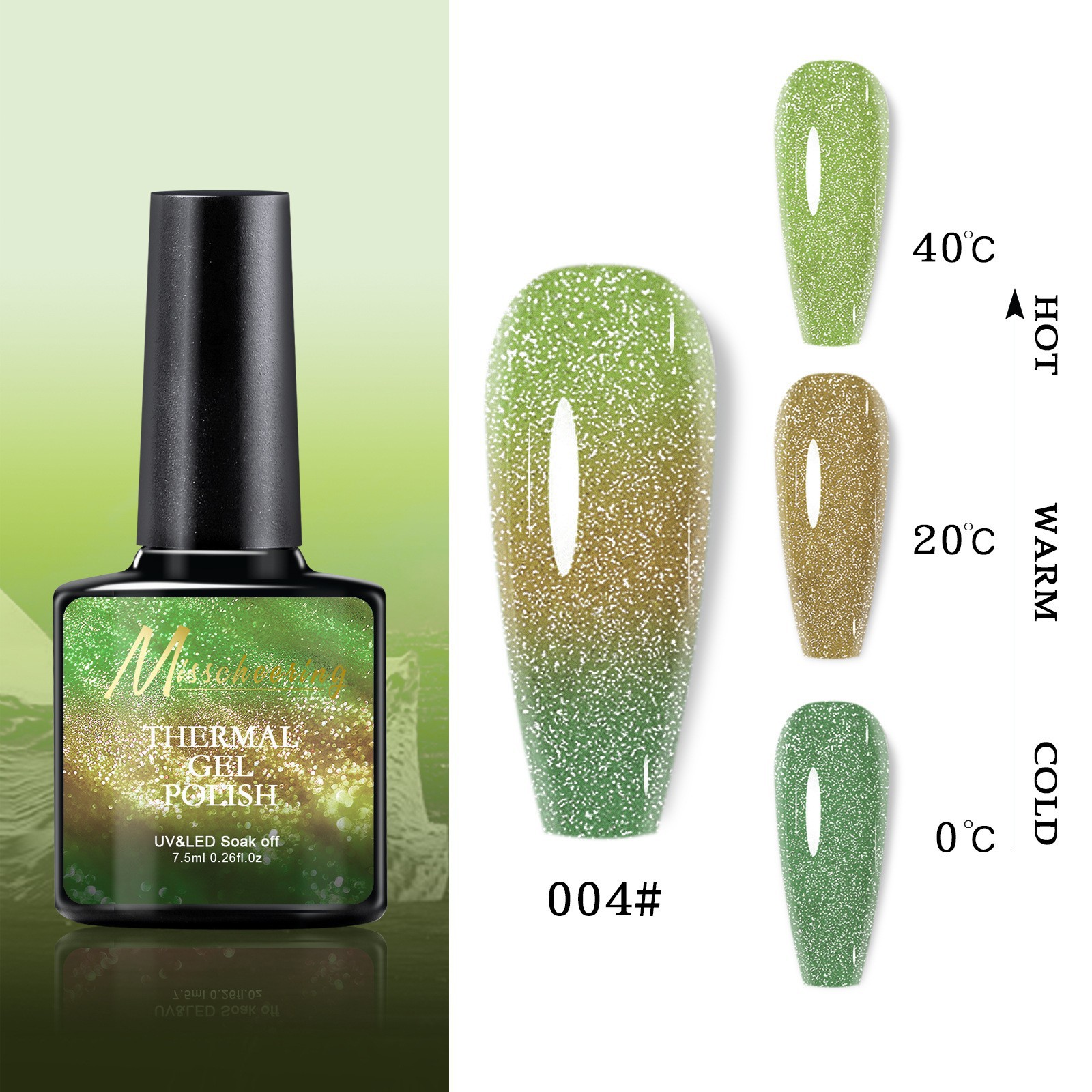 Esmalte de uñas de gel con efecto aurora que cambia con la temperatura, gel de diamante opal, gel de fototerapia de tres etapas que cambia con la temperatura, juego al por mayor.