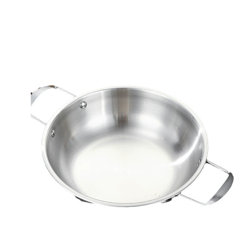 [Та же модель Douyin] Нержавеющая сталь seafood pot корейская лапша моментальная густая золотая сковорода - двойные - уши горячий горшок