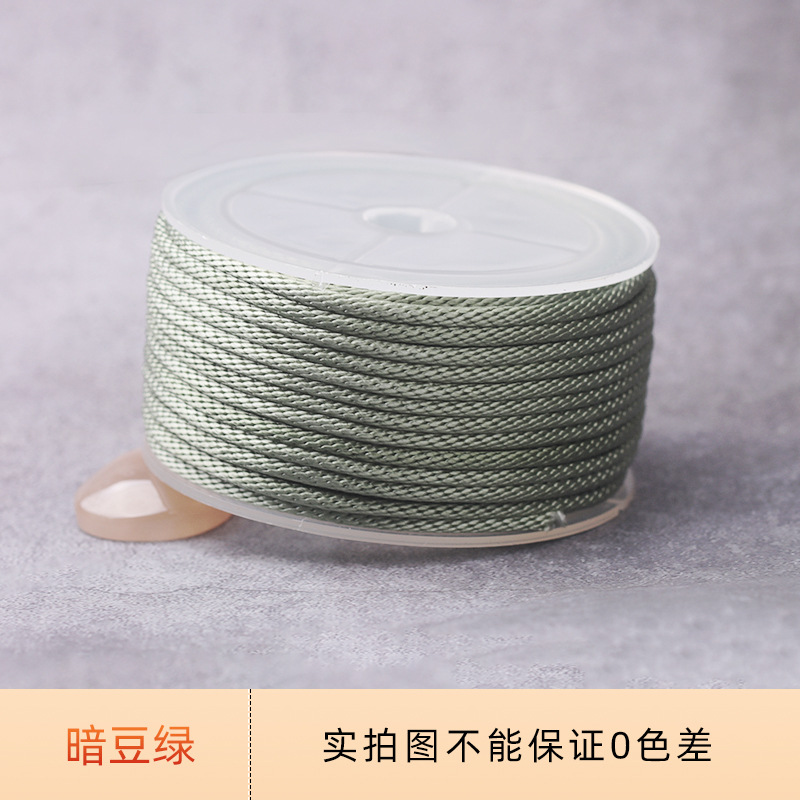 Cordón de maíz de 3mm tejido a mano pulsera collar colgante cordón de joyería grueso oro corda de brazalete resistente al por mayor