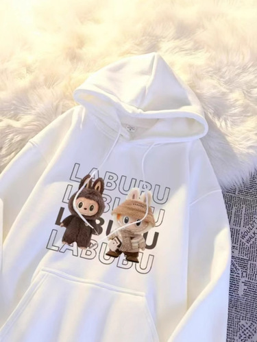 Autumn Cartoon Cute A-Look Hooded Padded Sweatshirt for Women Loose Plus Size Long-Sleeve Top