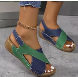 Sandalias romanas europeas y americanas para mujer 25 años verano nuevo estilo plataforma con falda casual punta abierta sandalias de playa de todo fósforo image 12